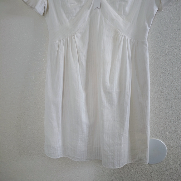 Banana Republic White Mini Dress V-Neck Short Sleeve NWT Size S - Picture 15 of 15
